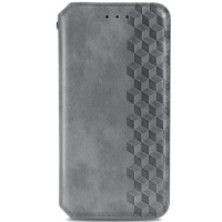 Кожаный чехол книжка GETMAN Cubic (PU) для Samsung Galaxy S21 FE - Серый