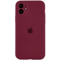 Чохол Silicone Case Full Camera Protective (AA) для Apple iPhone 12 (6.1) - Бордовий / Plum