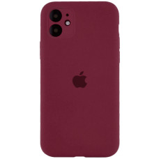 Чехол Silicone Case Full Camera Protective (AA) для Apple iPhone 12 (6.1) - Бордовый / Plum