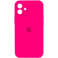 Чохол Silicone Case Full Camera Protective (AA) для Apple iPhone 12 (6.1) - Рожевий / Barbie pink