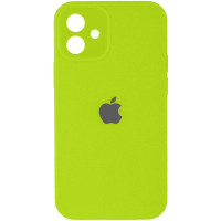 Чохол Silicone Case Full Camera Protective (AA) для Apple iPhone 12 (6.1) - Кислотно-зелений / Acid Green