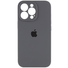 Чехол Silicone Case Full Camera Protective (AA) для Apple iPhone 14 Pro (6.1) - Серый / Dark Gray