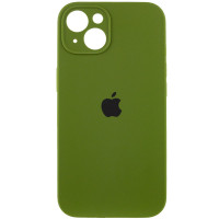 Чехол Silicone Case Full Camera Protective (AA) для Apple iPhone 14 (6.1) - Зеленый / Dark Olive