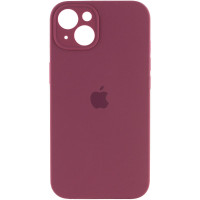 Чехол Silicone Case Full Camera Protective (AA) для Apple iPhone 15 (6.1) - Бордовый / Plum