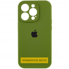 Чехол Silicone Case Full Camera Protective (AA) для Apple iPhone 16 (6.1) - Зеленый / Dark Olive