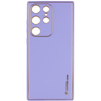 Шкіряний чохол Xshield для Samsung Galaxy S21 Ultra - Бузковий / Dasheen