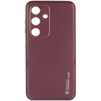 Шкіряний чохол Xshield для Samsung Galaxy S23 FE - Бордовий / Plum Red