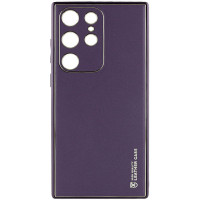 Кожаный чехол Xshield для Samsung Galaxy S24 Ultra - Фиолетовый / Dark Purple