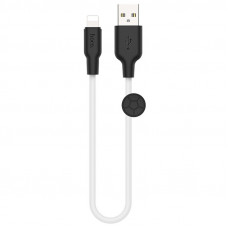 Дата кабель Hoco X21 Plus Silicone Lightning Cable (0.25m) - black_white