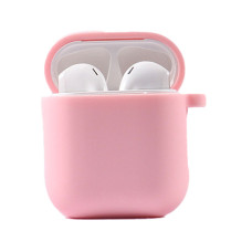 Силіконовий футляр з мікрофіброю для навушників Airpods 1/2 - Рожевий / Pink