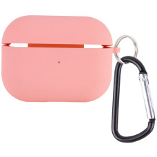 Силиконовый футляр с микрофиброй для наушников Airpods Pro - Розовый / Pink