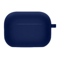 Силіконовий футляр з мікрофіброю для навушників Airpods Pro 2 / Pro - Темно-синій / Midnight blue