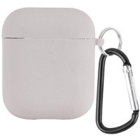 Силіконовий футляр з мікрофіброю для навушників Airpods 1/2 - Сірий / Stone