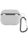 Силиконовый футляр с микрофиброй для наушников Airpods 3 - Серый / Stone - фото