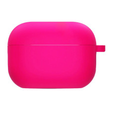 Силиконовый футляр с микрофиброй для наушников Airpods Pro 3 - Розовый / Barbie pink