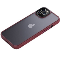 TPU+PC чохол Metal Buttons для Apple iPhone 12 Pro Max (6.7) - Бордовий