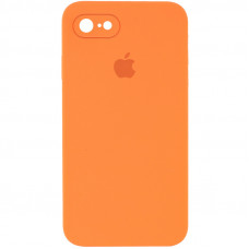 Чехол Silicone Case Square Full Camera Protective (AA) для Apple iPhone 7 / 8 / SE (2020) (4.7) - Оранжевый / Papaya