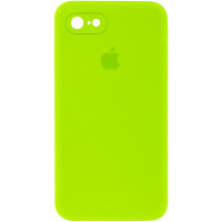 Чехол Silicone Case Square Full Camera Protective (AA) для Apple iPhone 7 / 8 / SE (2020) (4.7) - Салатовый / Neon green