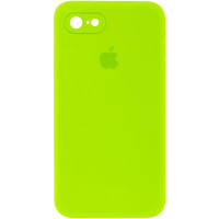 Custodia Silicone Case Square Full Camera Protective (AA) per Apple iPhone 7 / 8 / SE (2020) (4.7) - Verde chiaro / Neon Green