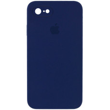 Чехол Silicone Case Square Full Camera Protective (AA) для Apple iPhone 7 / 8 / SE (2020) (4.7) - Темно-синий / Midnight blue