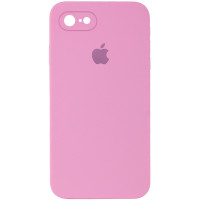 Чохол Silicone Case Square Full Camera Protective (AA) для Apple iPhone 7 / 8 / SE (2020) (4.7) - Рожевий / Light pink