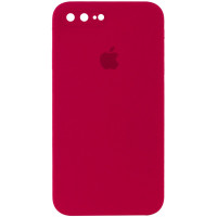 Чехол Silicone Case Square Full Camera Protective (AA) для Apple iPhone 7 plus / 8 plus (5.5) - Красный / Rose Red