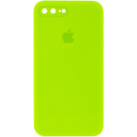 Чохол Silicone Case Square Full Camera Protective (AA) для Apple iPhone 7 plus / 8 plus (5.5) - Салатовий / Neon green