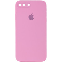 Чехол Silicone Case Square Full Camera Protective (AA) для Apple iPhone 7 plus / 8 plus (5.5) - Розовый / Light pink