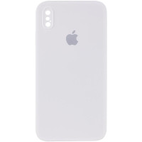 Чохол Silicone Case Square Full Camera Protective (AA) для Apple iPhone X / XS (5.8) - Білий / White
