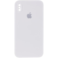 Чехол Silicone Case Square Full Camera Protective (AA) для Apple iPhone X / XS (5.8) - Белый / White