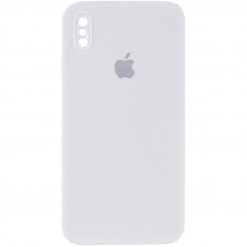 Чохол Silicone Case Square Full Camera Protective (AA) для Apple iPhone XS / X (5.8) - Білий / White