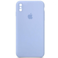 Custodia Silicone Case Square Full Camera Protective (AA) per Apple iPhone X / XS (5.8) - Azzurro / Lilac Blue