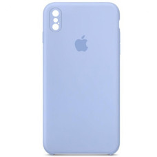 Чохол Silicone Case Square Full Camera Protective (AA) для Apple iPhone X / XS (5.8) - Блакитний / Lilac Blue