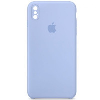 Чехол Silicone Case Square Full Camera Protective (AA) для Apple iPhone XS / X (5.8) - Голубой / Lilac Blue