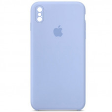 Чехол Silicone Case Square Full Camera Protective (AA) для Apple iPhone XS / X (5.8) - Голубой / Lilac Blue