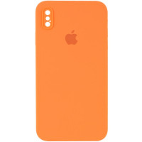 Custodia Silicone Case Square Full Camera Protective (AA) per Apple iPhone X / XS (5.8) - Arancione / Papaya