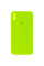 Чехол Silicone Case Square Full Camera Protective (AA) для Apple iPhone XS / X (5.8) - Салатовый / Neon green