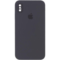 Чохол Silicone Case Square Full Camera Protective (AA) для Apple iPhone X / XS (5.8) - Сірий / Dark Gray