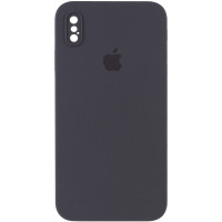 Чехол Silicone Case Square Full Camera Protective (AA) для Apple iPhone XS / X (5.8) - Серый / Dark Gray