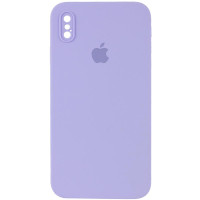 Custodia Silicone Case Square Full Camera Protective (AA) per Apple iPhone X / XS (5.8) - Lilla / Dasheen