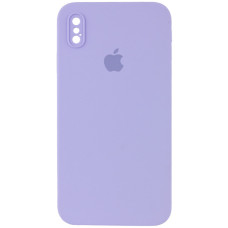 Чехол Silicone Case Square Full Camera Protective (AA) для Apple iPhone X / XS (5.8) - Сиреневый / Dasheen