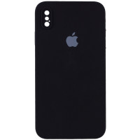 Чехол Silicone Case Square Full Camera Protective (AA) для Apple iPhone X / XS (5.8) - Черный / Black