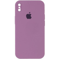 Чохол Silicone Case Square Full Camera Protective (AA) для Apple iPhone X / XS (5.8) - Ліловий / Lilac Pride