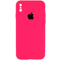 Custodia Silicone Case Square Full Camera Protective (AA) per Apple iPhone X / XS (5.8) - Rosa / Barbie pink