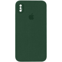 Чехол Silicone Case Square Full Camera Protective (AA) для Apple iPhone XS / X (5.8) - Зеленый / Cyprus Green