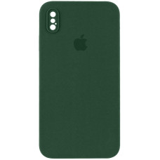 Чехол Silicone Case Square Full Camera Protective (AA) для Apple iPhone XS / X (5.8) - Зеленый / Cyprus Green