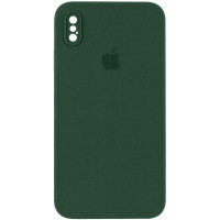 Чохол Silicone Case Square Full Camera Protective (AA) для Apple iPhone X / XS (5.8) - Зелений / Cyprus Green