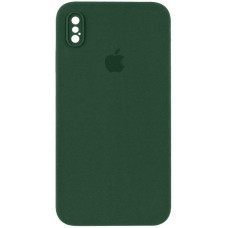 Чехол Silicone Case Square Full Camera Protective (AA) для Apple iPhone X / XS (5.8) - Зеленый / Cyprus Green