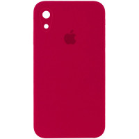 Чохол Silicone Case Square Full Camera Protective (AA) для Apple iPhone XR (6.1) - Червоний / Rose Red