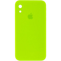 Чохол Silicone Case Square Full Camera Protective (AA) для Apple iPhone XR (6.1) - Салатовий / Neon green